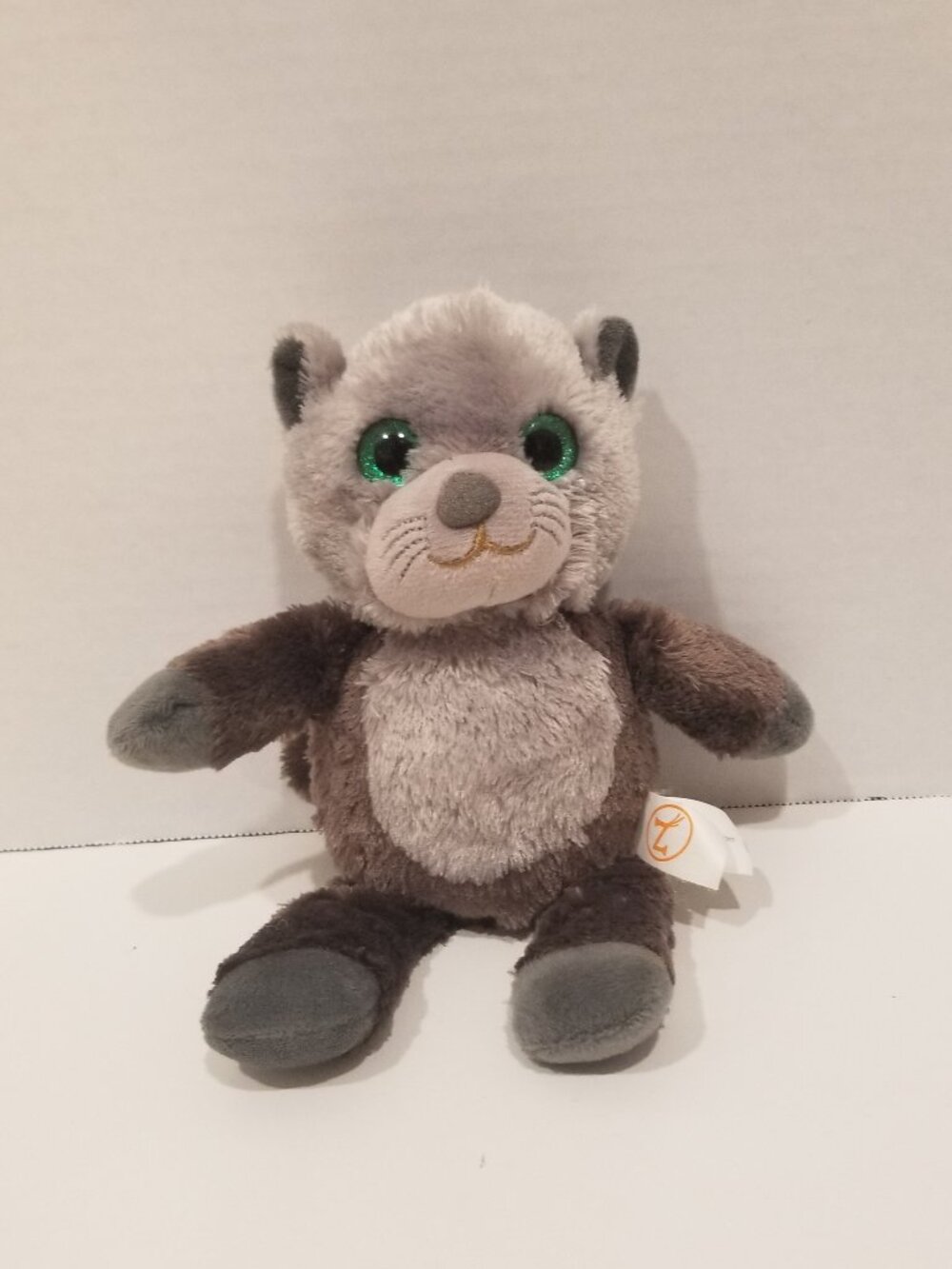 🎀MVP Plush Gray Cat w/Green Sparkle Eyes, VGUC , 🎀$5 or 5 for $10